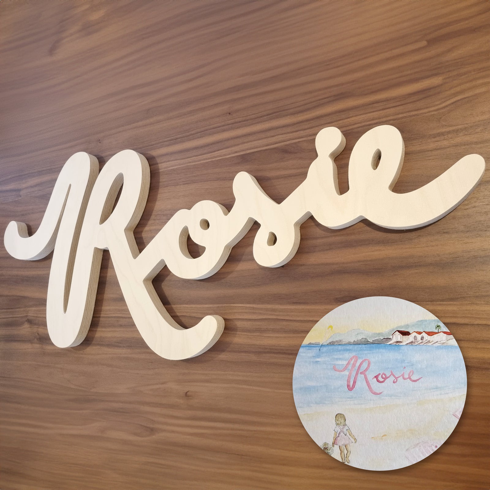 Rosie - Gepersonaliseerde houten naam als decoratie voor de kinderkamer